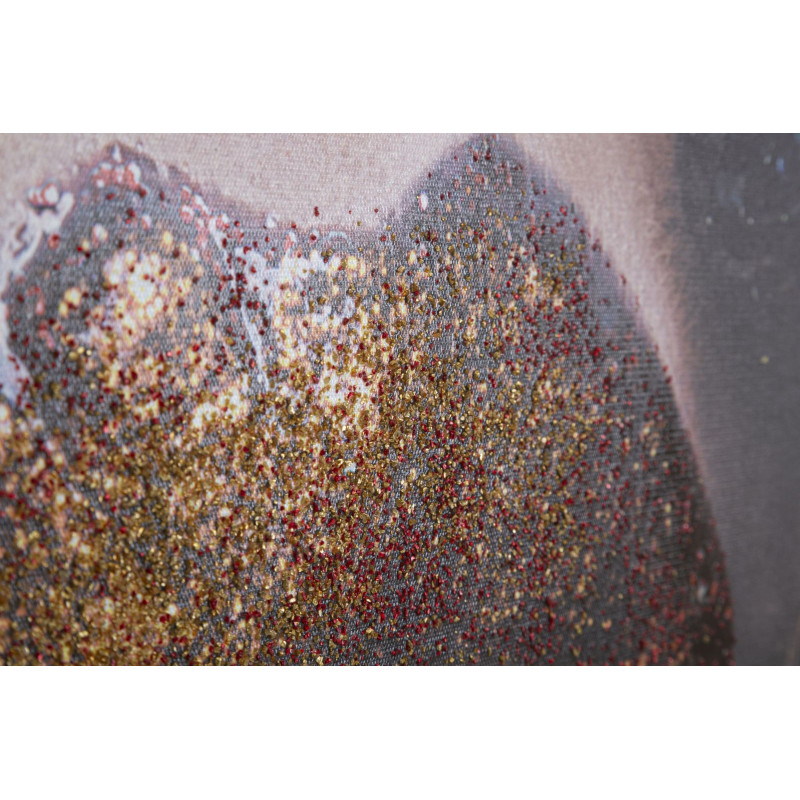 Toile murale imprimée Lèvres Noir Beige Doré 120x80 Beautiful Lips 