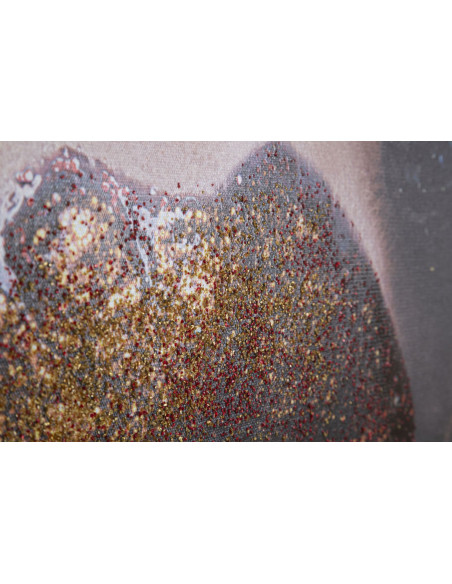 Toile murale imprimée Lèvres Noir Beige Doré 120x80 Beautiful Lips 