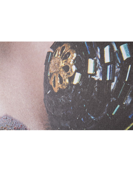 Toile murale imprimée Lèvres Noir Beige Doré 120x80 Beautiful Lips 