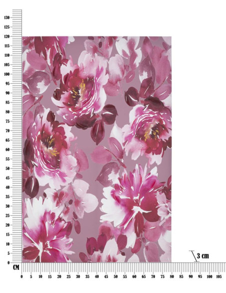 Toile murale imprimée et peinte Fleurs Rose Rouge 80x120 Optic 