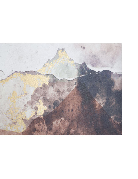 Toile murale imprimée et peinte Paysage Montagne Marron Blanc Doré 80x120 Mountain  