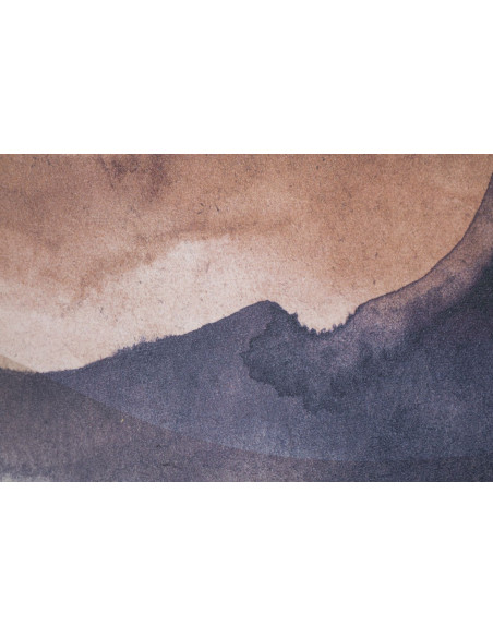 Toile murale imprimée et peinte Paysage Montagne Marron Blanc Doré 80x120 Mountain  