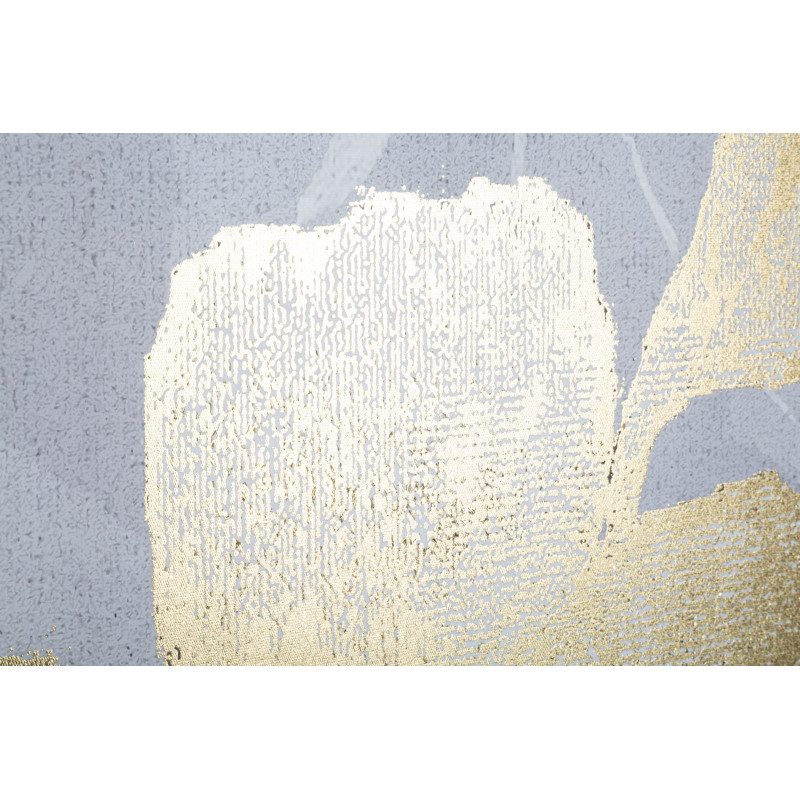 Toile murale imprimée et peinte Fleurs Blanc Doré 80x120 Flowery 