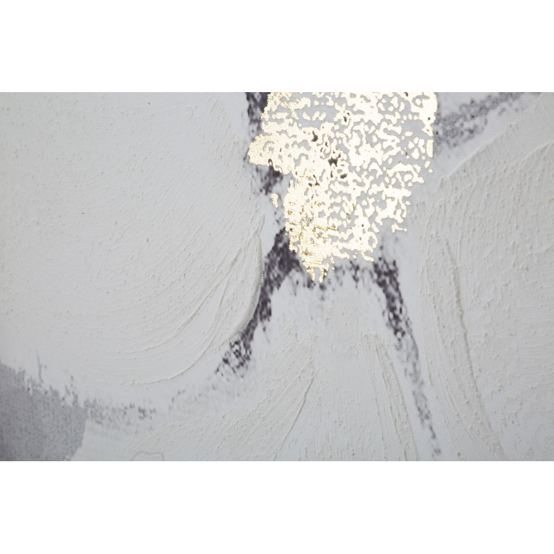 Toile murale imprimée et peinte Fleurs Blanc Doré 80x120 Flowery 