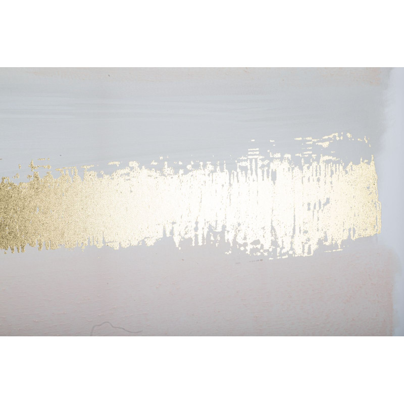 Toile murale imprimée et peinte Motif abstrait Beige Gris Doré 80x120 Soft 
