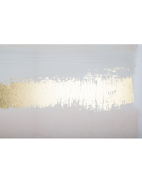 Toile murale imprimée et peinte Motif abstrait Beige Gris Doré 80x120 Soft 