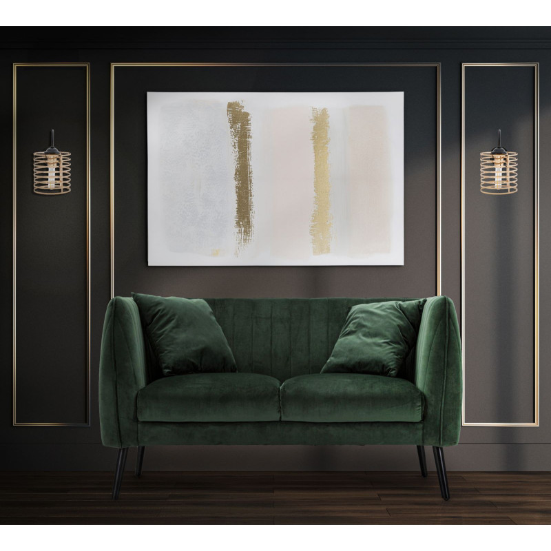 Toile murale imprimée et peinte Motif abstrait Beige Gris Doré 80x120 Soft 