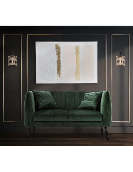 Toile murale imprimée et peinte Motif abstrait Beige Gris Doré 80x120 Soft 