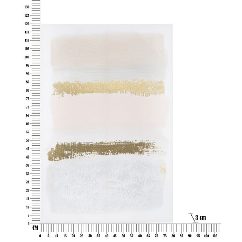 Toile murale imprimée et peinte Motif abstrait Beige Gris Doré 80x120 Soft 