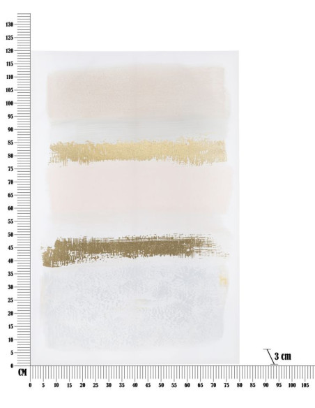 Toile murale imprimée et peinte Motif abstrait Beige Gris Doré 80x120 Soft 