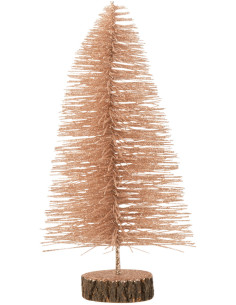 Décoration sur pied Sapin de Noël 30 cm en Plastique Vieux rose Avec paillettes - 1