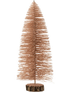 Décoration sur pied Sapin de Noël 40 cm en Plastique Vieux rose Avec paillettes - 1