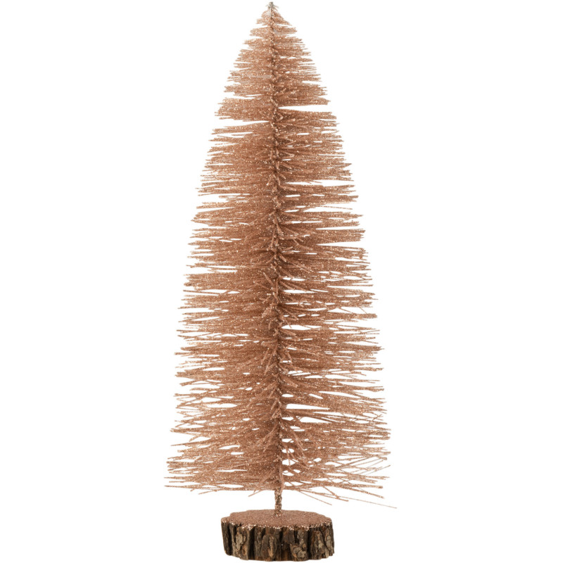 Décoration sur pied Sapin de Noël 40 cm en Plastique Vieux rose Avec paillettes - 1