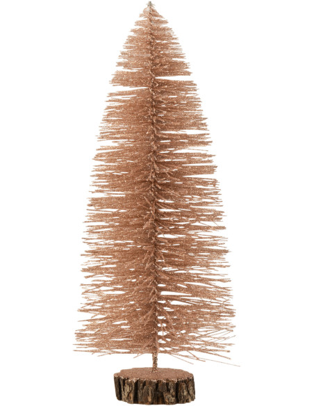 Décoration sur pied Sapin de Noël 40 cm en Plastique Vieux rose Avec paillettes - 1