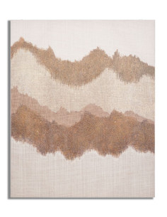 Toile murale peinte Motif abstrait Marron Beige 80x100 Browny 