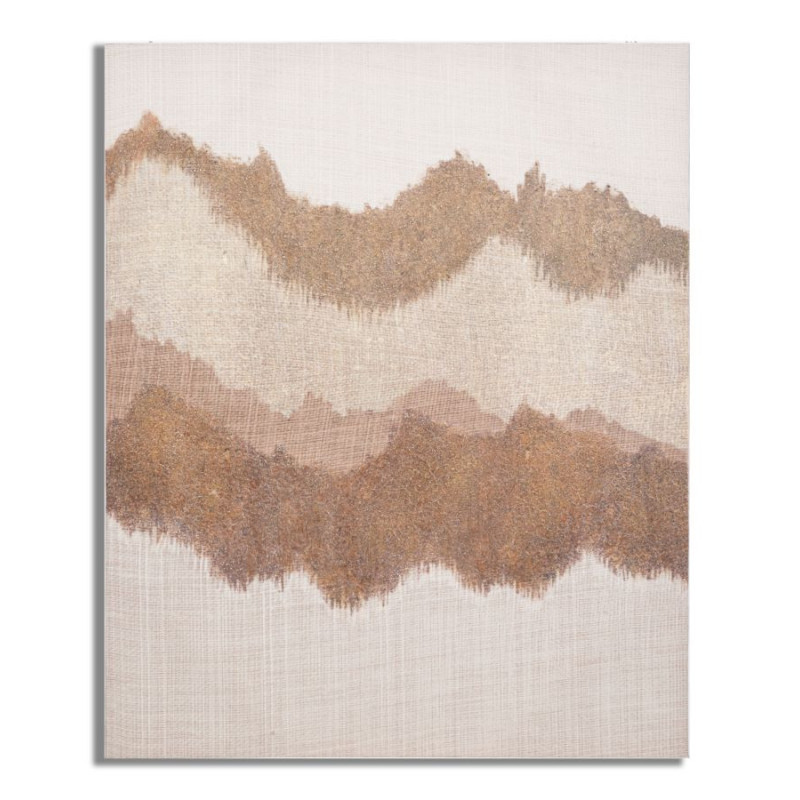 Toile murale peinte Motif abstrait Marron Beige 80x100 Browny 