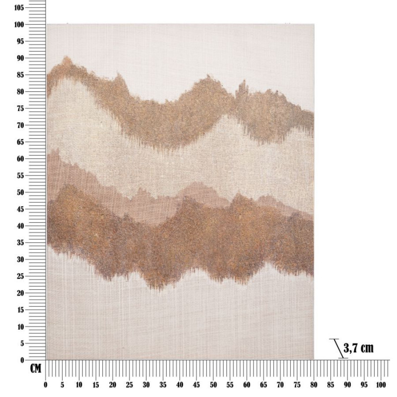 Toile murale peinte Motif abstrait Marron Beige 80x100 Browny 