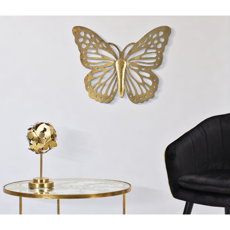 Déco murale Papillon 43x35 en Métal Doré Nalyn 