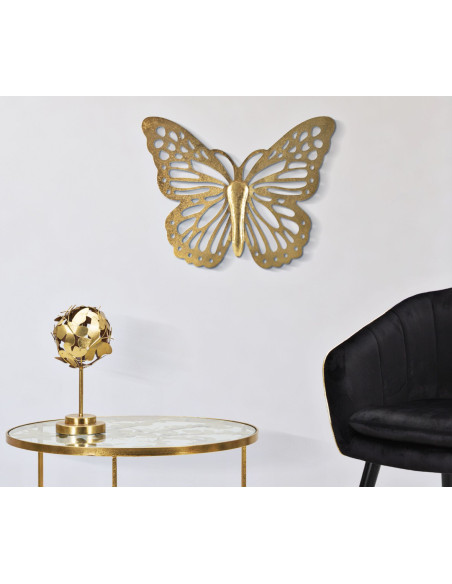 Déco murale Papillon 43x35 en Métal Doré Nalyn 