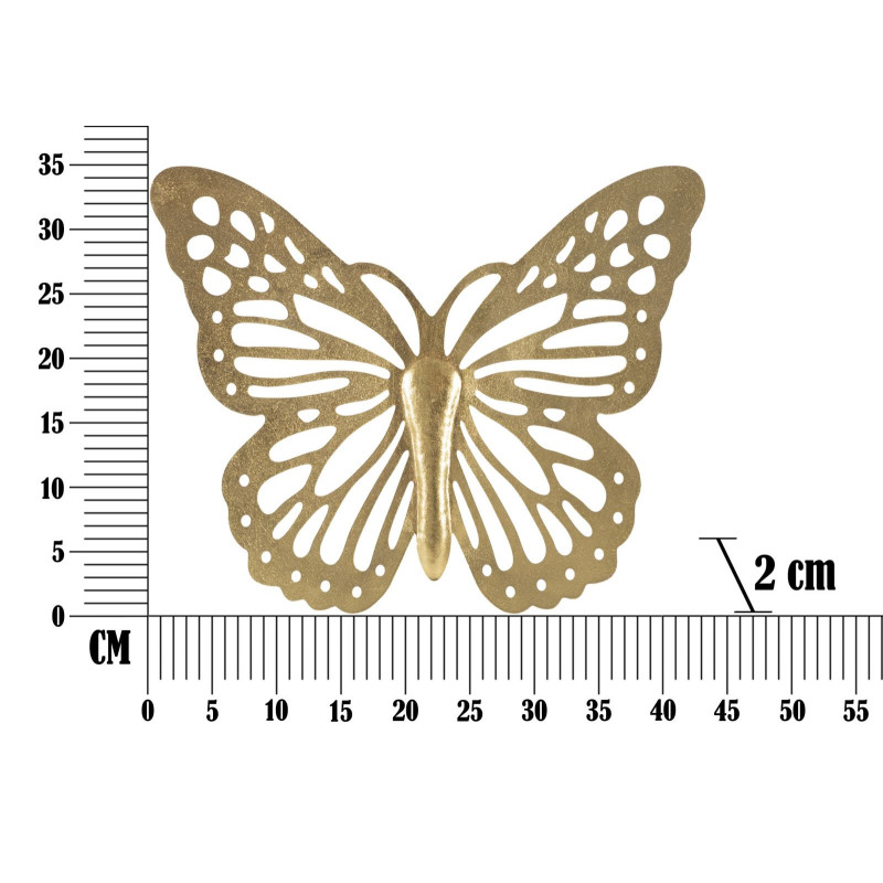Déco murale Papillon 43x35 en Métal Doré Nalyn 