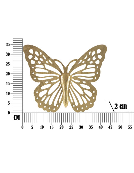 Déco murale Papillon 43x35 en Métal Doré Nalyn 