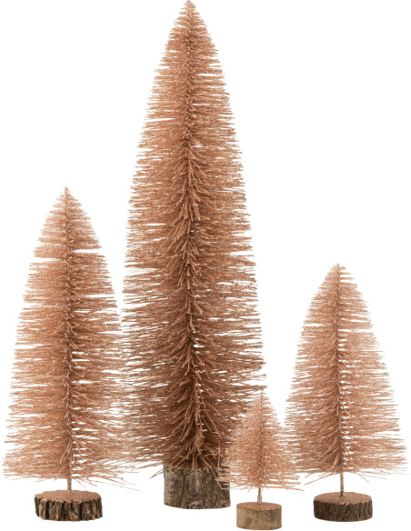 Décoration sur pied XL Sapin de Noël 60 cm en Plastique Vieux rose Avec paillettes - 2