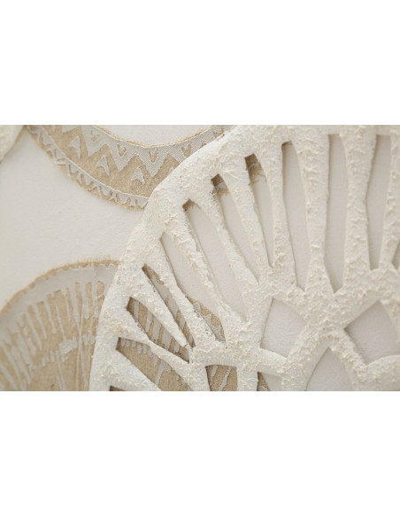 Toile murale imprimée et peinte Motif Bohème chic Beige Blanc crème 80x100 Icer 