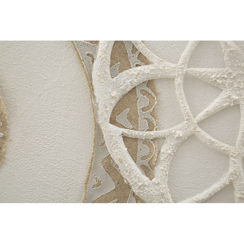 Toile murale imprimée et peinte Motif Bohème chic Beige Blanc crème 80x100 Icer 