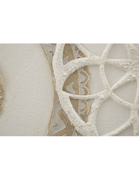 Toile murale imprimée et peinte Motif Bohème chic Beige Blanc crème 80x100 Icer 