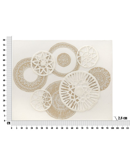 Toile murale imprimée et peinte Motif Bohème chic Beige Blanc crème 80x100 Icer 