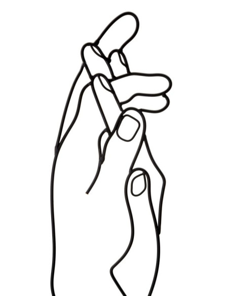 Déco murale moderne 2 Mains 40x55 en Métal Noir Orlan 