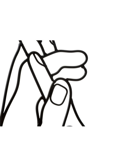 Déco murale moderne 2 Mains 40x55 en Métal Noir Orlan 