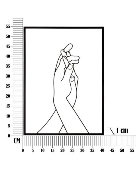 Déco murale moderne 2 Mains 40x55 en Métal Noir Orlan 