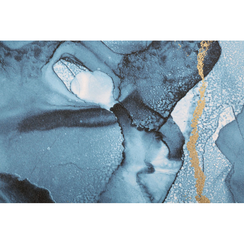 Toile murale imprimée et peinte Motif abstrait Bleu Doré 80x120 Rey 