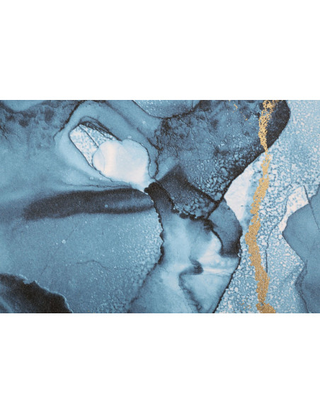 Toile murale imprimée et peinte Motif abstrait Bleu Doré 80x120 Rey 