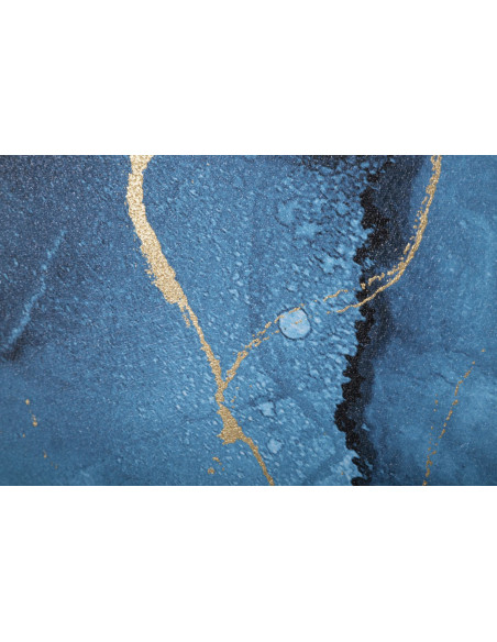 Toile murale imprimée et peinte Motif abstrait Bleu Doré 80x120 Rey 