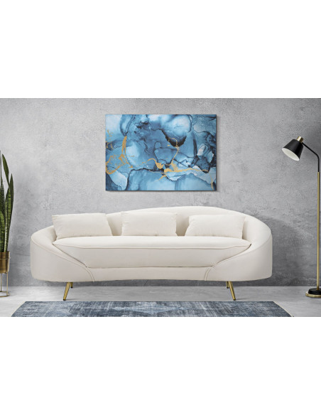 Toile murale imprimée et peinte Motif abstrait Bleu Doré 80x120 Rey 