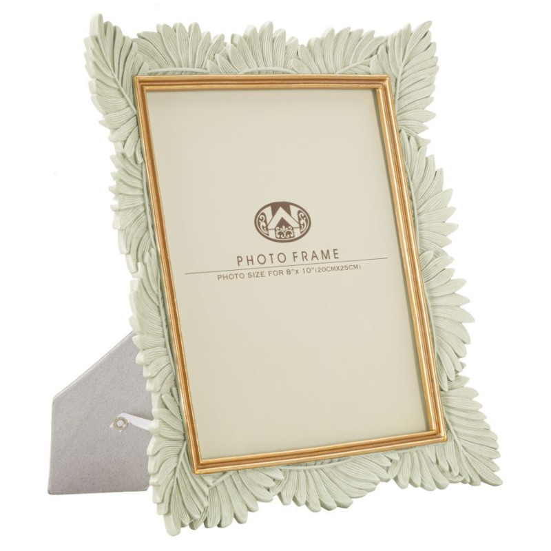 Cadre photo moderne Feuilles en Résine Blanc pour photo 20x25 cm Pinty 