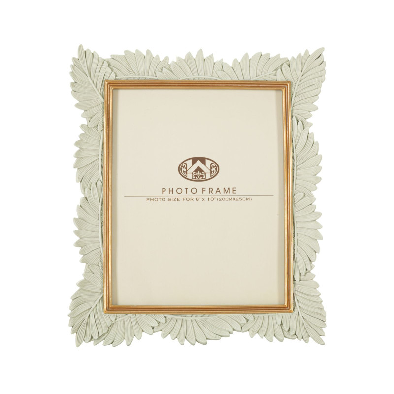 Cadre photo moderne Feuilles en Résine Blanc pour photo 20x25 cm Pinty 