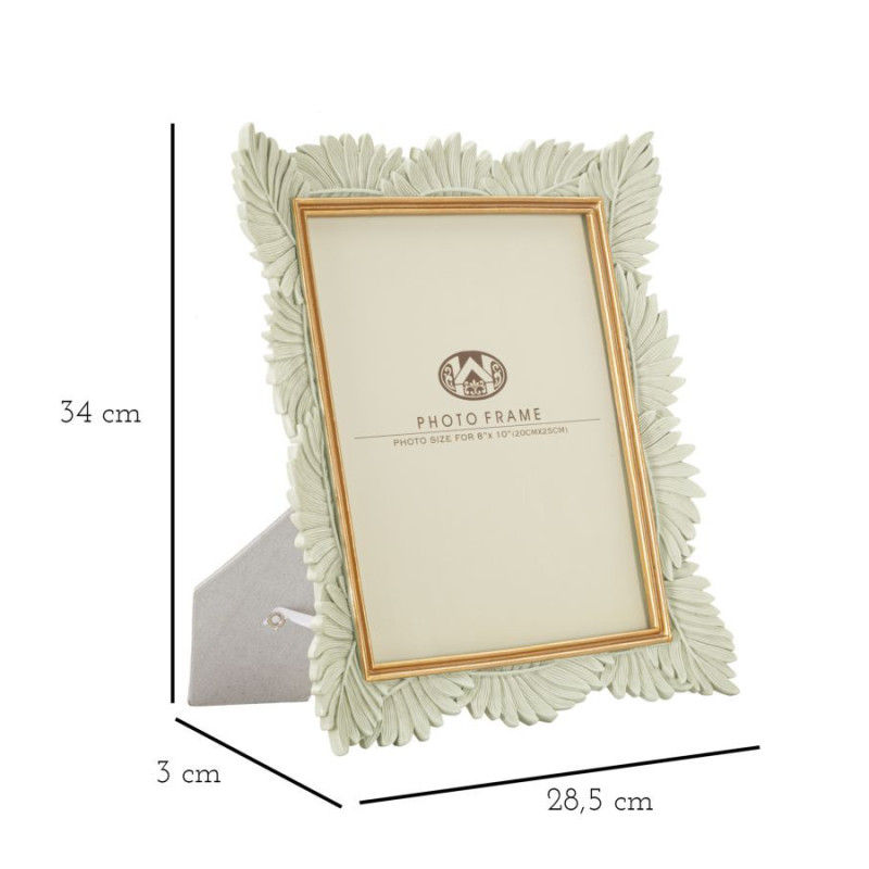 Cadre photo moderne Feuilles en Résine Blanc pour photo 20x25 cm Pinty 