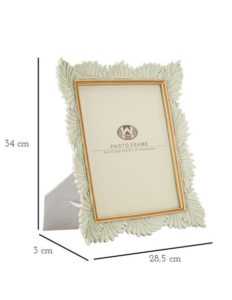 Cadre photo moderne Feuilles en Résine Blanc pour photo 20x25 cm Pinty 