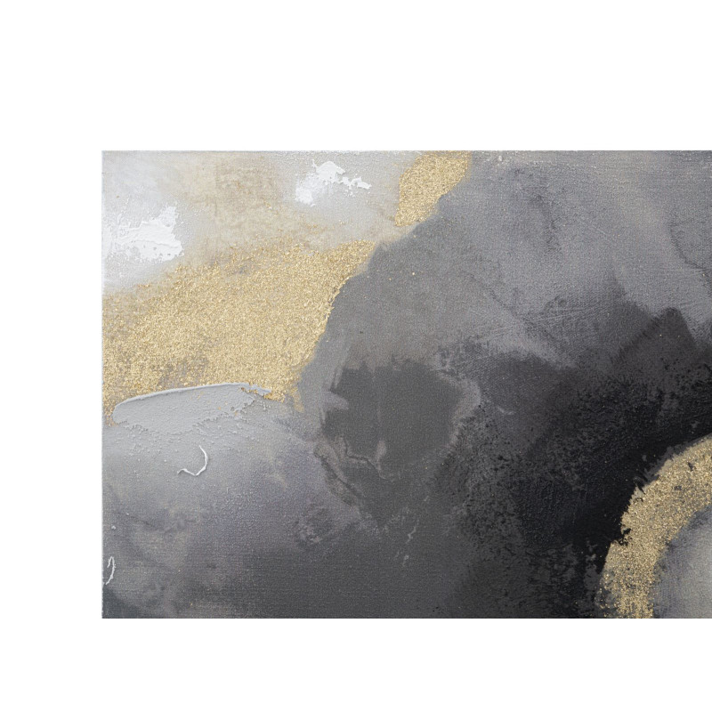 Toile murale peinte Motif abstrait Noir Gris Doré 120x80 Richy 
