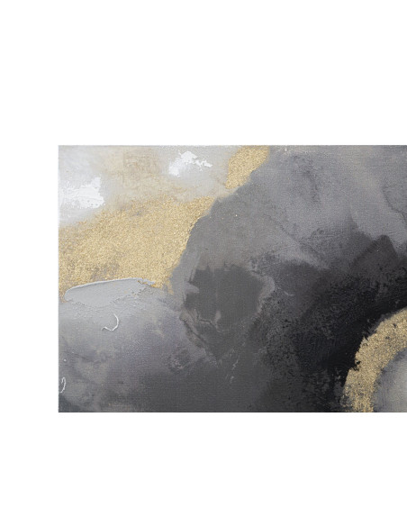 Toile murale peinte Motif abstrait Noir Gris Doré 120x80 Richy 