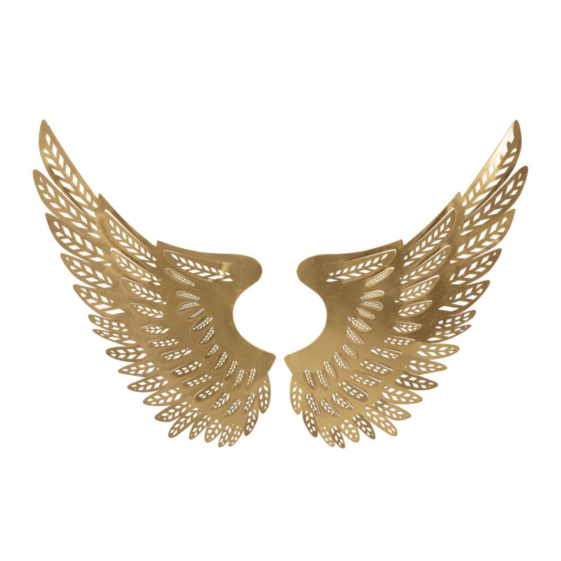 Grande Déco murale originale 2 Ailes 180x43 en Métal Doré Fylor 