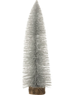 Décoration sur pied XL Sapin de Noël 60 cm en Plastique Argenté Avec paillettes - 1