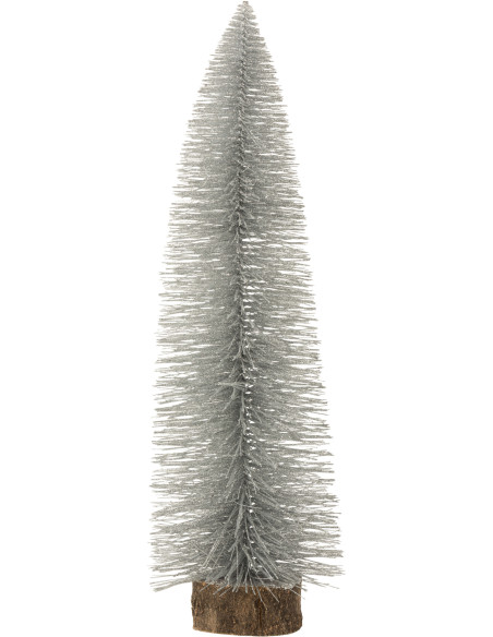 Décoration sur pied XL Sapin de Noël 60 cm en Plastique Argenté Avec paillettes - 1