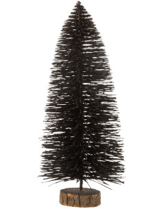 Décoration sur pied Sapin de Noël 40 cm en Plastique Noir Avec paillettes - 1