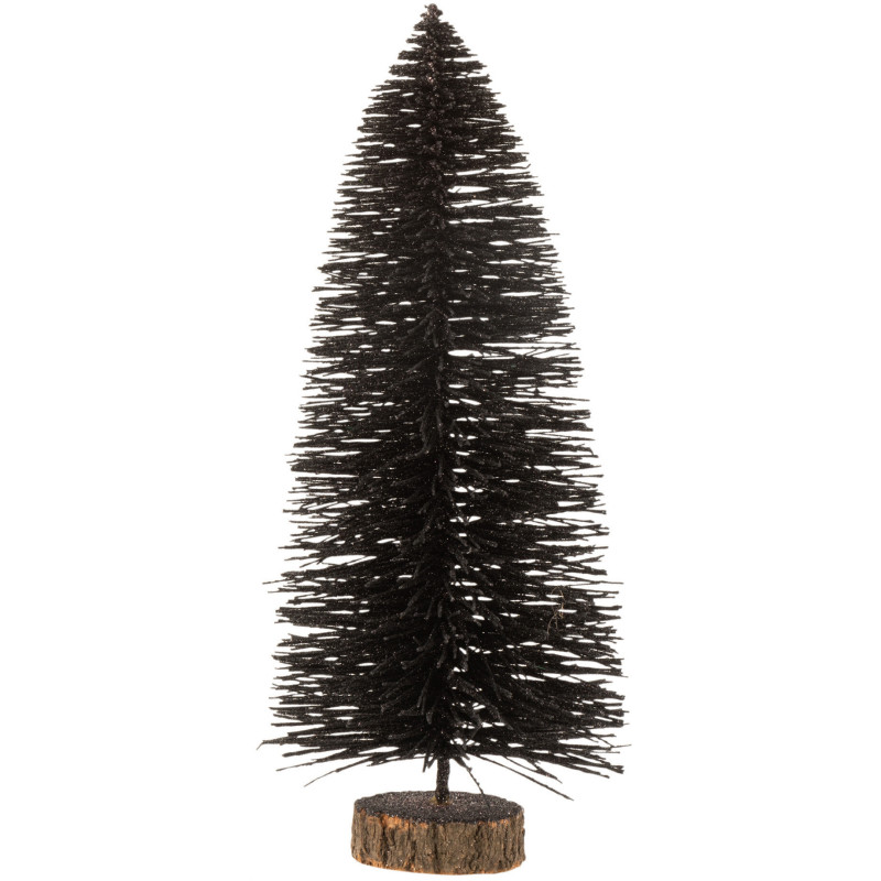Décoration sur pied Sapin de Noël 40 cm en Plastique Noir Avec paillettes - 1