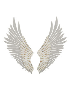 Grande Déco murale originale Ailes 88x104 en Métal Bois Blanc Naturel Mylan 