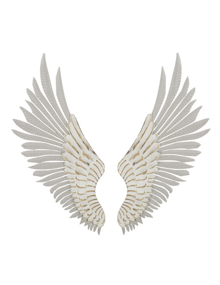 Grande Déco murale originale Ailes 88x104 en Métal Bois Blanc Naturel Mylan 